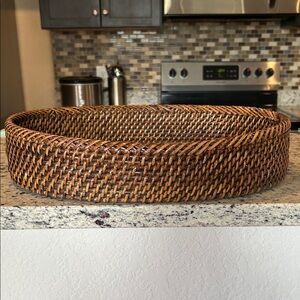 Round Woven Basket Tray